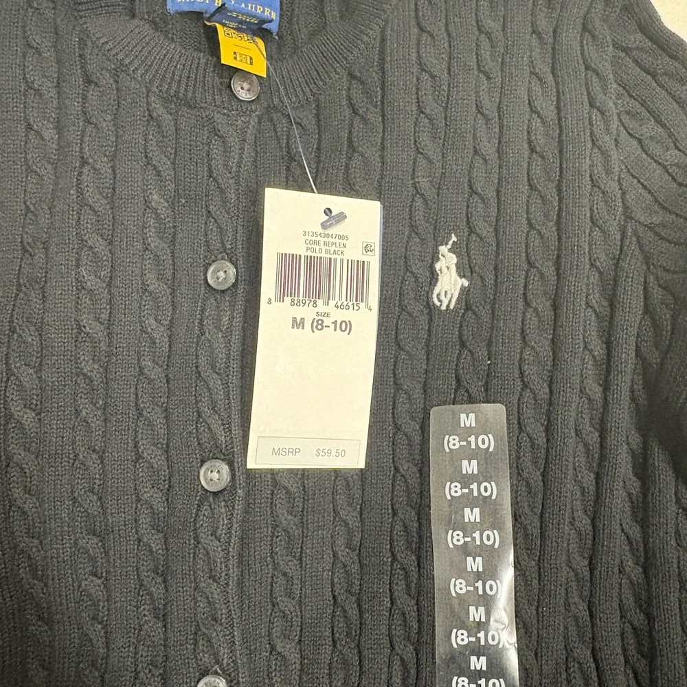 Polo by Ralph Lauren Black Cable Knit Sweater - Picture 2 of 3